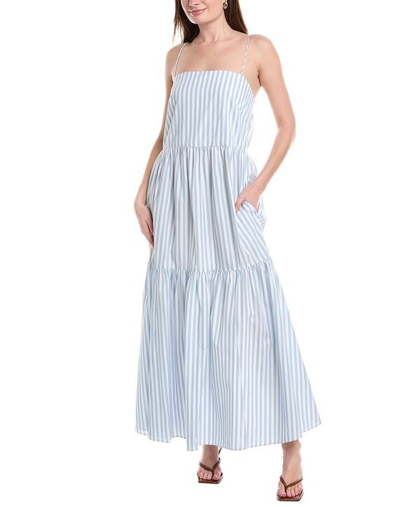rag & bone Dresses & Skirts - Rag & Bone Leliah Stripe Poplin Maxi Dress Light Blue Striped NWT sz XLarge